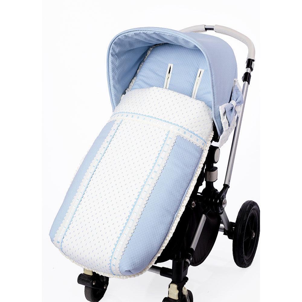 Saco Silla de Paseo Piqué Plumeti Puntilla Bebiti Nanetes - Nanetes #